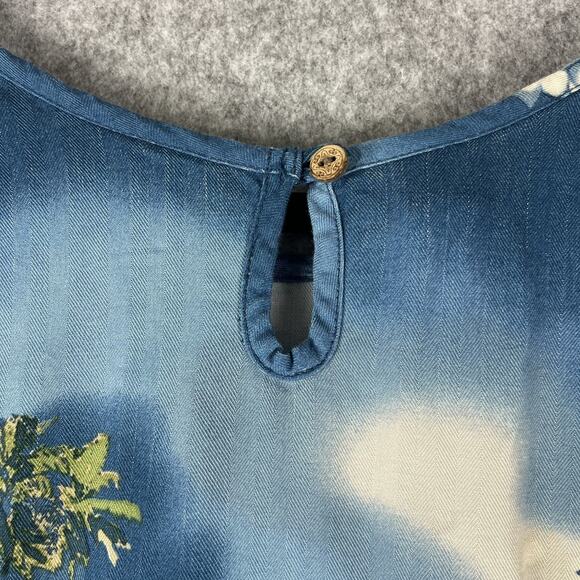 Vintage Marsh Landing Hawaiian Dress Womens Medium Blue Tropical Aloha Rayon - Picture 9 of 12